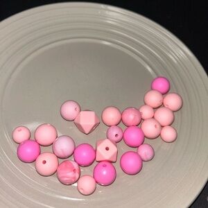 35 Assorted Pink Beads